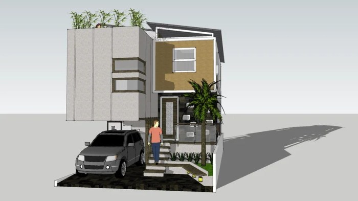 Desain rumah split level 6x12