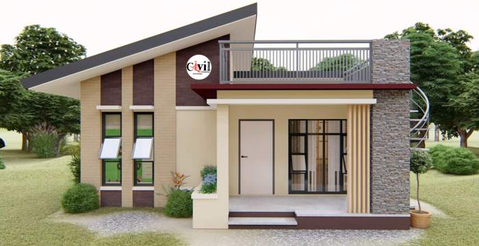 Desain rumah teras tinggi