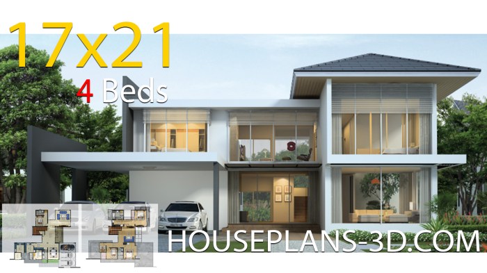 Desain rumah ukuran 4x17