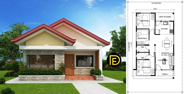 Desain rumah minimalis satu lantai 3 kamar